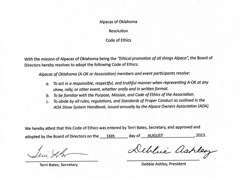 A-OK Code of Ethics